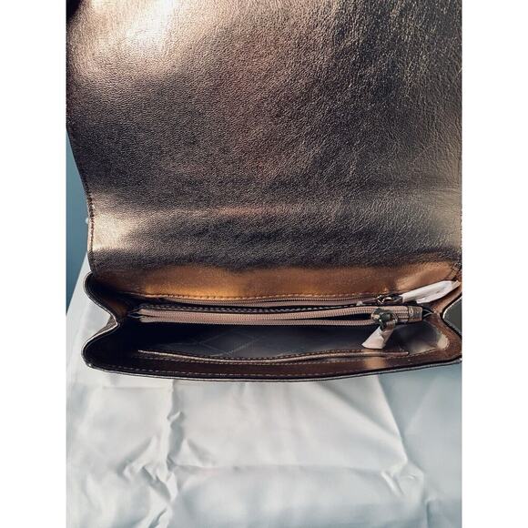 New Michael Kors Sloan Gold Chain Quilted Leather Shoulder Bag Rose Gold Shiny - Picture 6 of 16